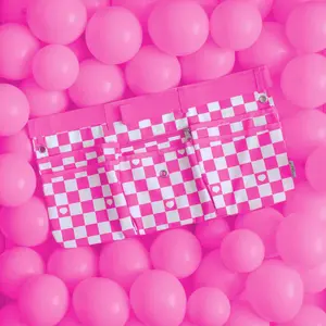 Maker Apron - Hot Pink and White Checkered Pattern