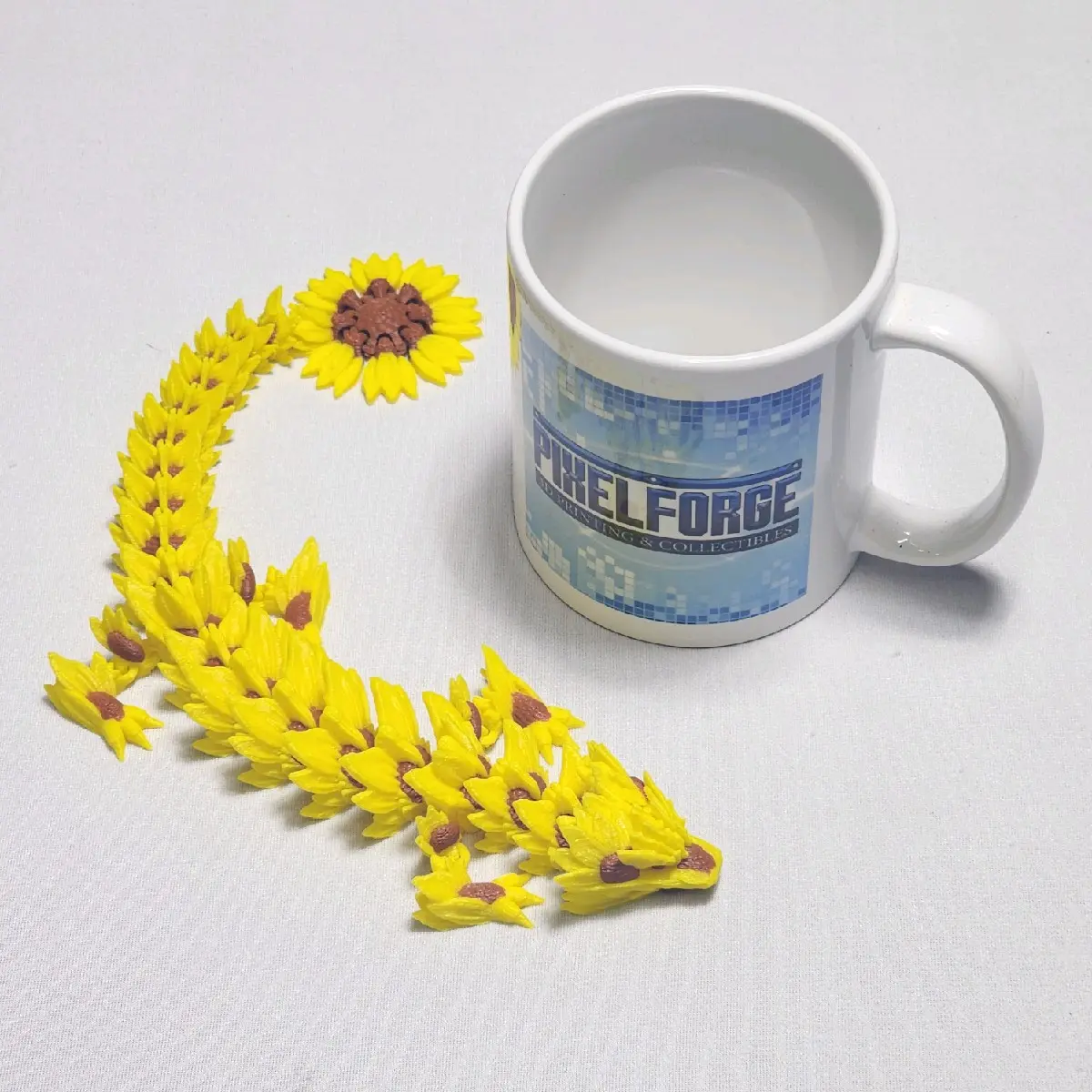 3D Printed Articulated Sunflower Dragon by Cinderwing3d