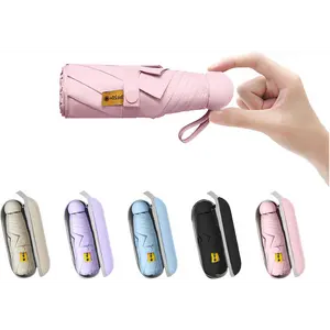 Compact Small UV Protection Umbrella with Storage Case | Mini Sun Protection Umbrella for Purse, Lightweight Pocket-Sized Umbrella, Windproof 8-rib High-Quality and Durable Umbrella for Women, Men & Kids