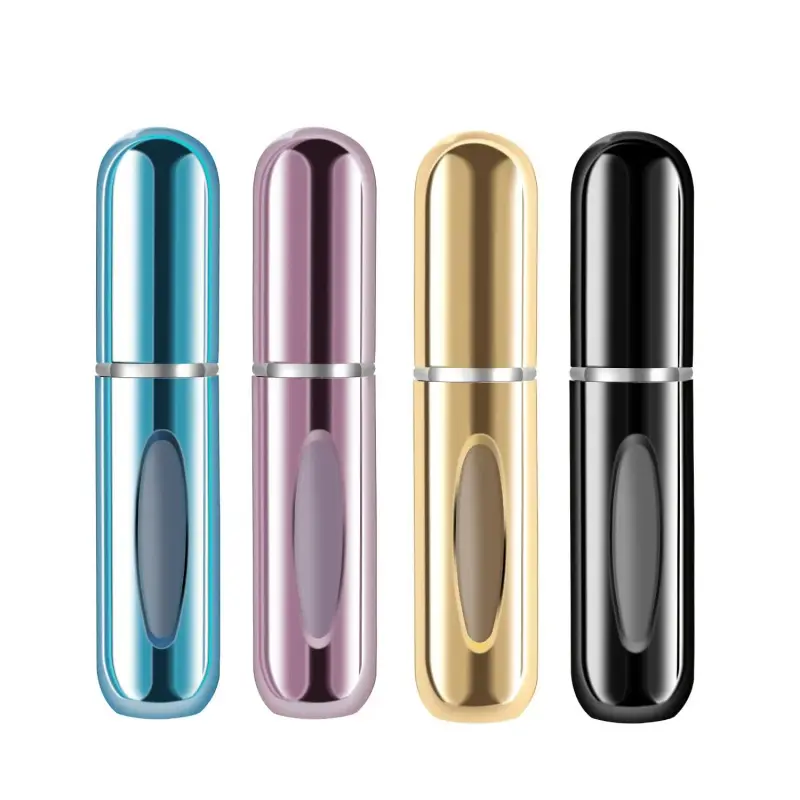 Mini Refillable Perfume Atomizer Bottles with Refill Pump Case - 5ml, 4-Pack Portable Fragrance Oil Storage Bottles & Jars for Travel, Outgoing (Refillable, Mini, Portable, Travel Atomizer Storage Variants), Refillable Perfume Storage Bottles & Jars