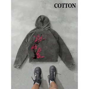 Unisex Men's Jesus Print Hoodie, Casual Loose Graphic Hooded Sweatshirt for Spring & Fall, Fashion Men's Top for Daily Wear, Pullover