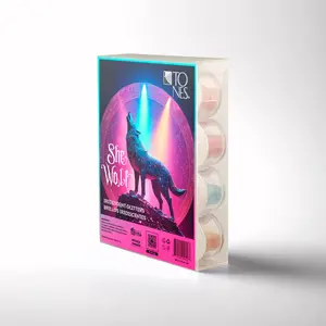 Tones Pure Iridescent Glitter - She Wolf (12 x 0.25 oz) 12 Fearless Shades, Perfect for acrylics Nail Art