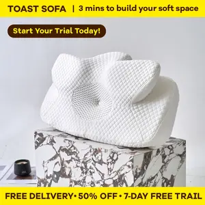 Vuteehy Cervical Neck Pillow Memory Foam Pillow Neck Support Bed Pillow for Side Back Sleepers Adjustable Ergonomic Neck Pillow Sleeping Pillows Comfortable