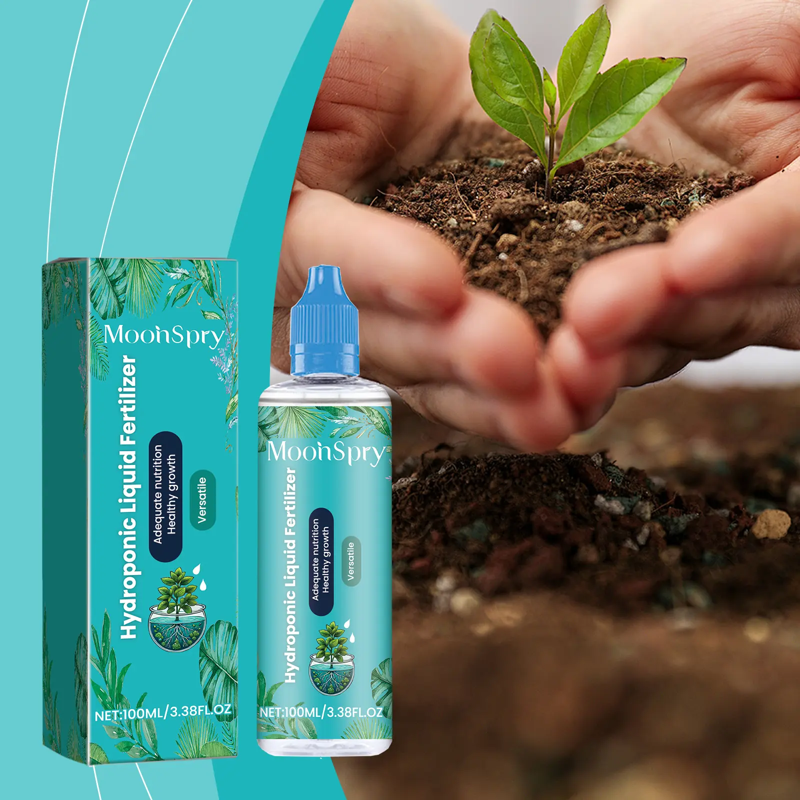 Surj Selection X MoonSpry Hydroponic Liquid Fertilizer Lawn Green Leaf Growth Nutrient Solution Plant Concentrated Fertilizer Supplement,fiddle,fig,indoor,outdoor,propagation,,garden,planting,humic,acid,,food enhancer yield,,peat,moss,organic,strong,root,