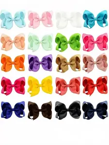 20PCS Big 6 Inch Hair Bows for Girls Grosgrain Ribbon Hair Accessories with Alligator Clips for Girls Teens Barrettes