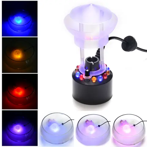 FITNATE Mini Fogger & Air Humidifier - 24V Eco-Friendly, Color Changing 12 LED Lights, Splash Guard, Large Mist Capacity, No Heat/No Chemicals, Birdbath/Fish Tank Compatible, Holiday Decor (Creates Enchanting Vibe)