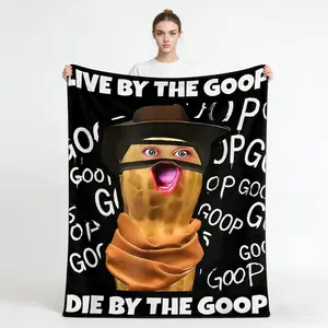 Goop Meme Throw Blanket Funny Burnt Peanut Bungulator Cozy Soft Flannel Blanket Viral Meme Gift for Teens Kids Friends Home Sofa Bed Winter Warm Blanket