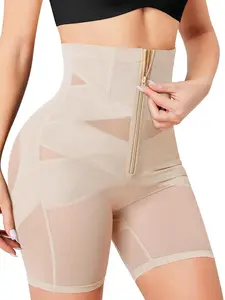 Women's Shapewear Compression Shorts Panties, High Waist Design, Crossed Dual Layers, Tighten Belly Fat, Perfect Body Curve, Comfortable Fabric