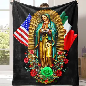 Virgin Mary flannel blanket soft warm lightweight perfect for home decor church gatherings holiday celebrations prayer room and gifting to loved onesThis is the best gift for couples, children, parents and friends, and it can express deep love.