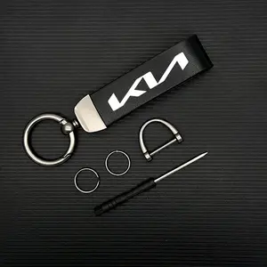 Kia Car Keychains, Simple Design PU Leather Material, Durable & Stylish Accessory for Kia Cars, Perfect Gift Idea for Auto Enthusiasts, Minimalist Design Keychain