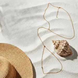 Gold Stainless Steel Body Chain Waist Chain - 100cm, 7.6g/0.26oz - Summer Beach & Bikini Wear Dainty Jewelry accessories