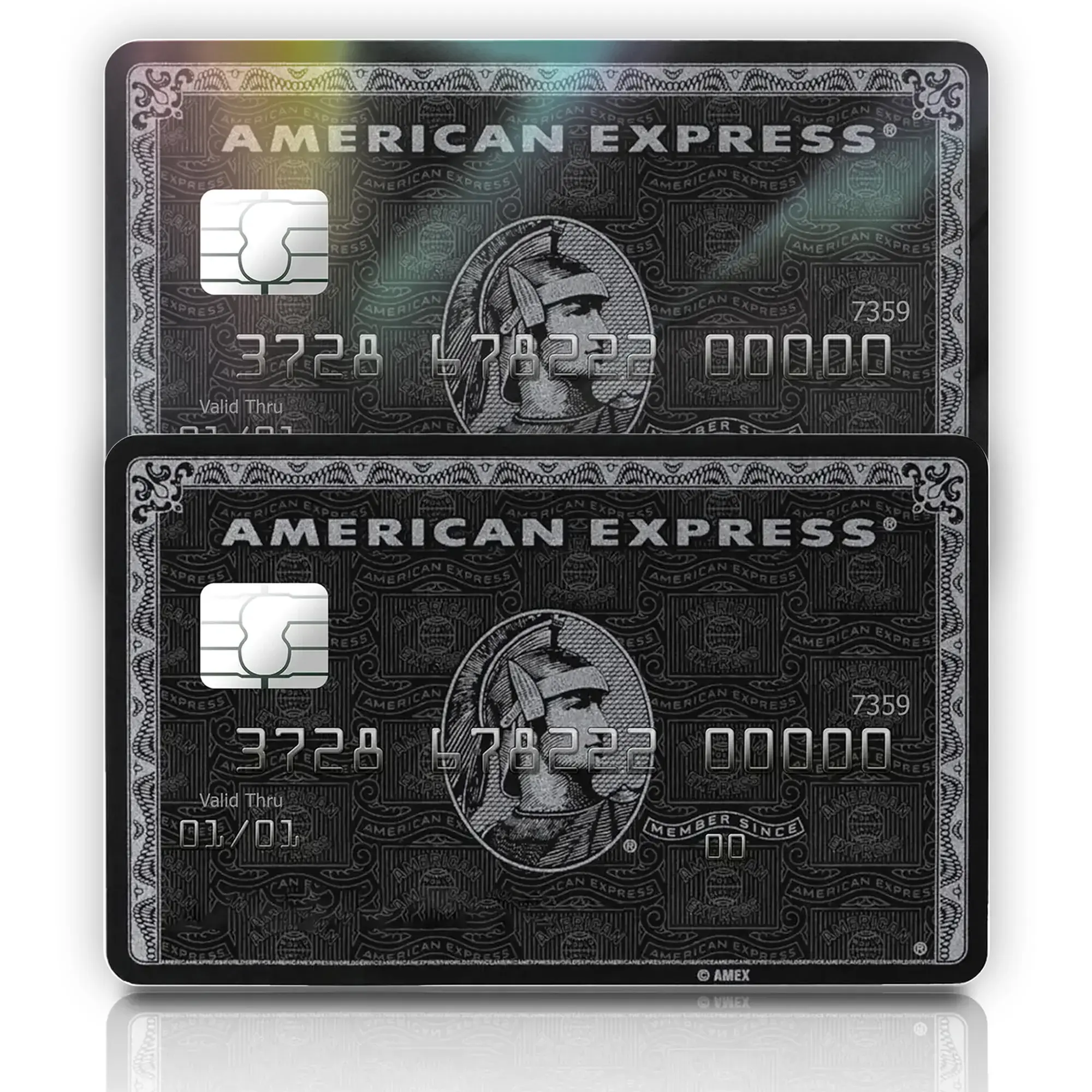 BUY 1 GET 1 FREE - Black Centurion American Express Credit Card Skin, Luxury Credit Card Sticker, Holographic Credit Card Cover, Sparkly Debit Card Decal