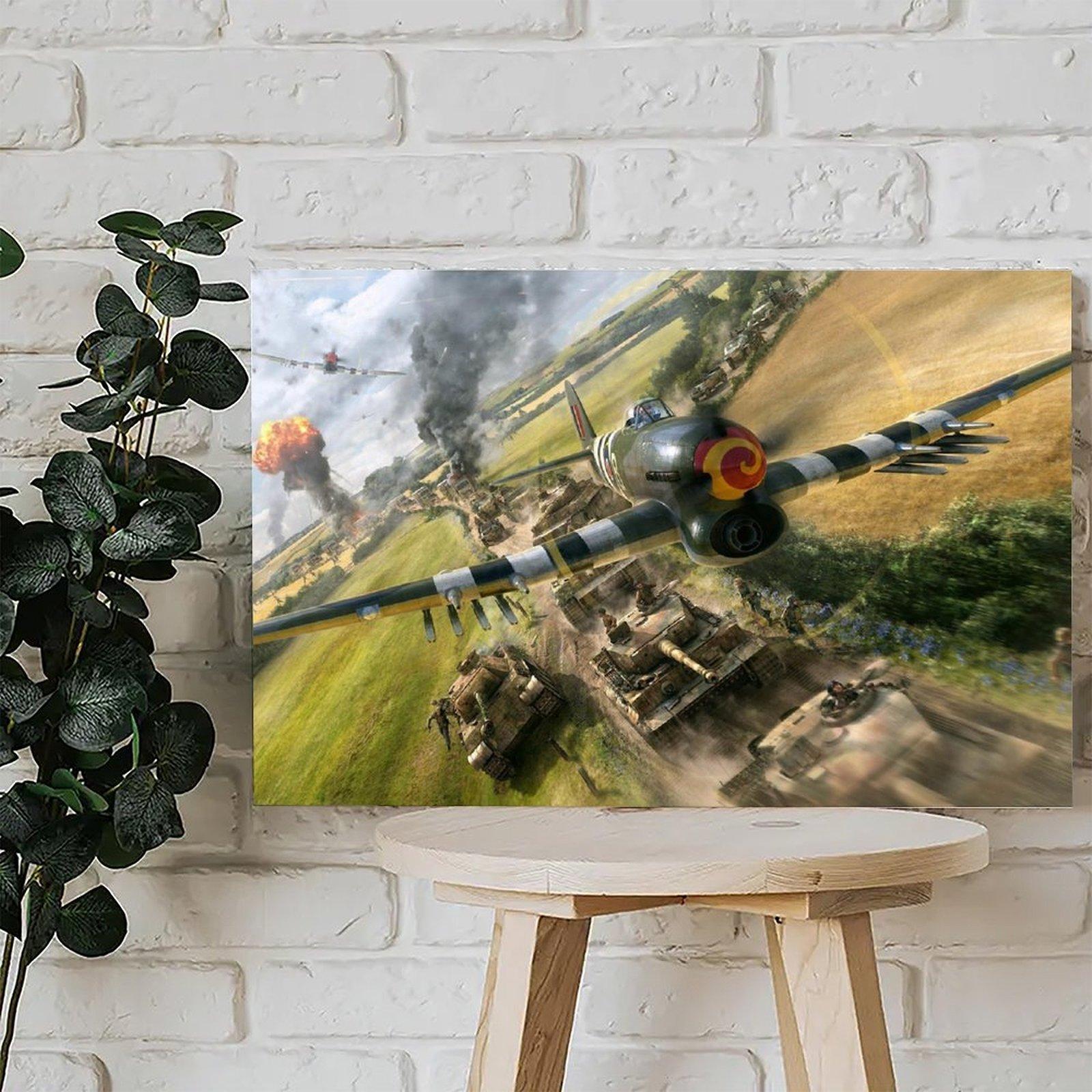 Military Fighter Poster Hawker Typhoon Poster Decorative Painting Canvas Wall Art Picture Print Modern Family Bedroom Decor
