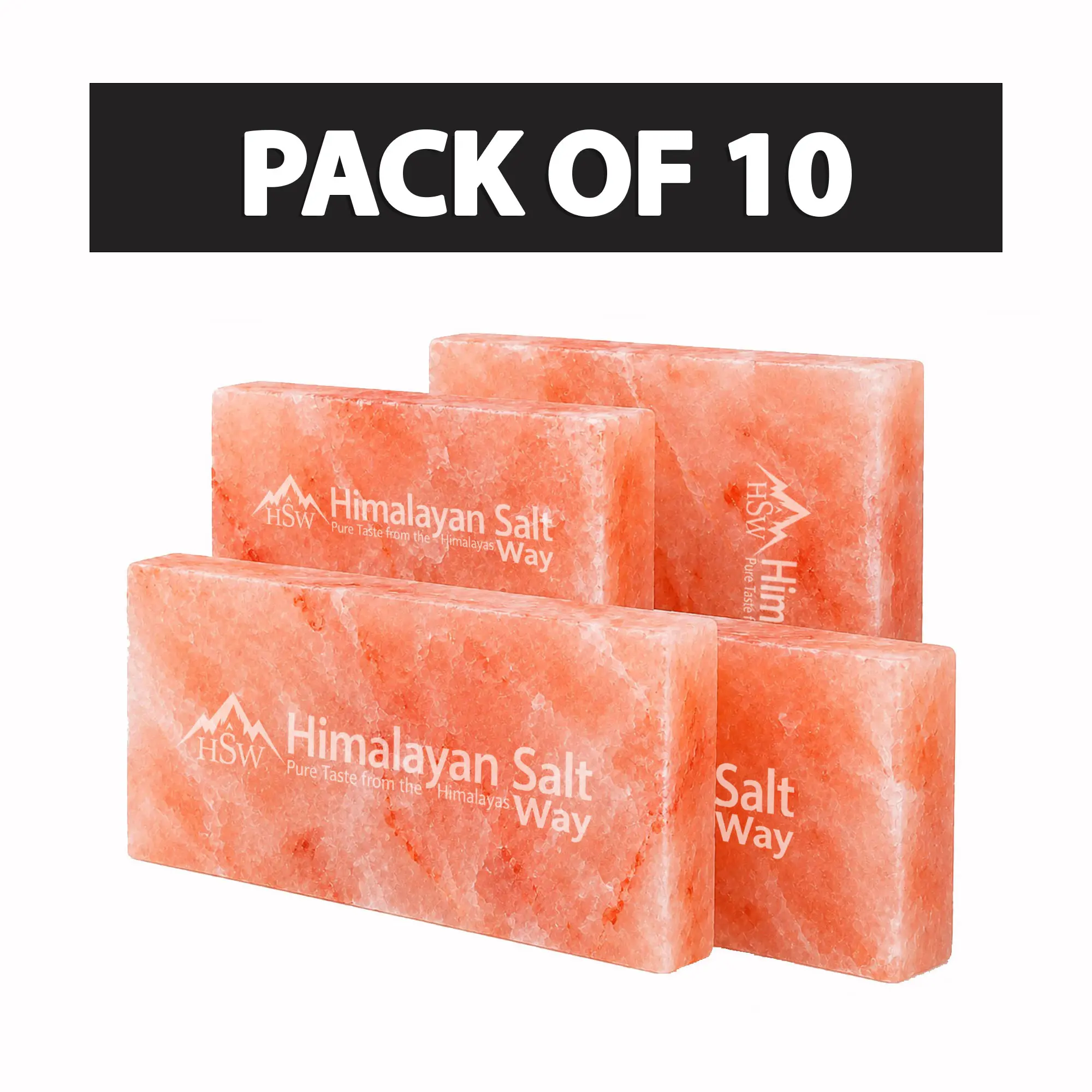 Rare Himalayan White Salt Tiles 8x4x1 Inch Pack of 10 | Premium Khewra Rock Salt for Luxury Salt Wall Sauna & Spa