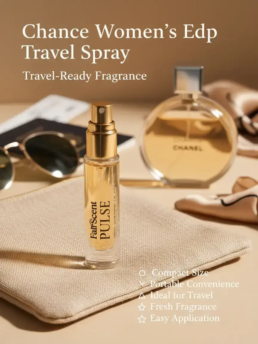 FairScent Pulse EDP Travel Spray for Women, Floral Chypre Scent with Jasmine, Pink Pepper & Amber, 5ml Liquid Perfume Decant, Edp Fragrances