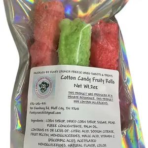 Freeze dried cotton candy fruity rolls
