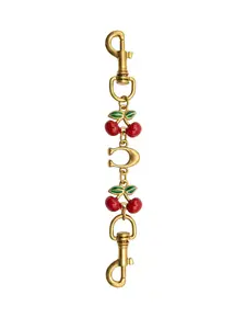 Vintage Cherry Letter C Bag Strap Extender Retro Gold Enamel Handbag Extension Chain Fix Short Purse Strap Cute Y2K Aesthetic Luxury Designer Decor Accessory For Women Girls Daily Street Party Bag Upgrade Gift