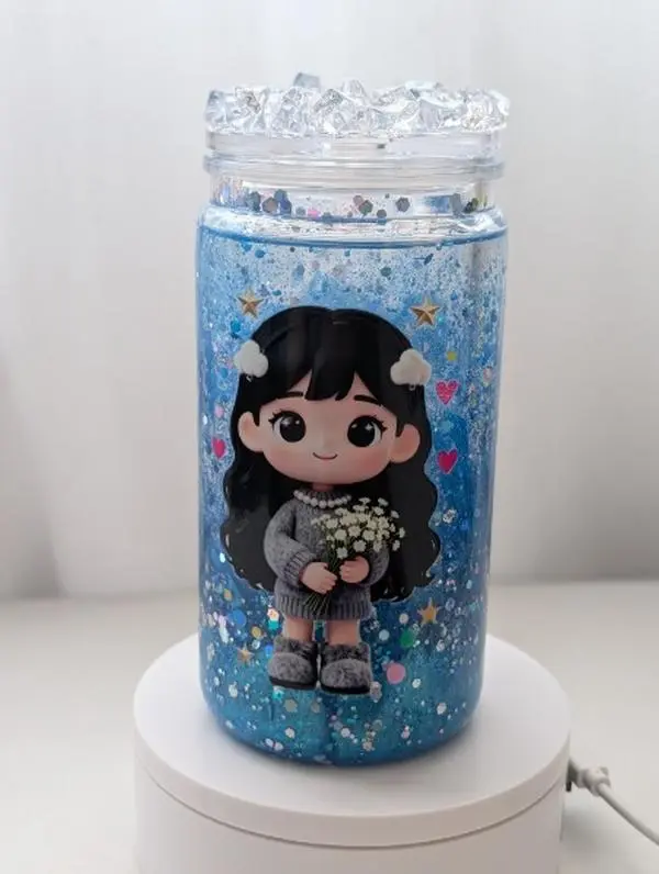 Acrylic Snow Globe Tumbler with Glitter Acrylic Snow Globe Tumbler with Glitter