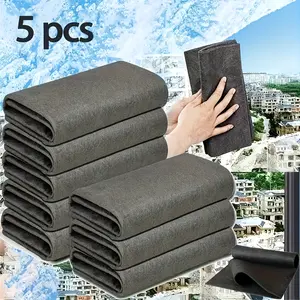 5pcs Magic Cloth Premium Glass Cleaning Wipes/Thickened Microfiber Cleaning Towels for Windows, Kitchen & Household Items/Multi-Purpose Glass Cleaning Cloths/Lint-Free Washable Handkerchiefs