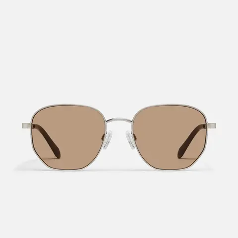 QUAY - BIG TIME Sunglasses Geometric Metal Frame Round Shape Adjustable Silicone Nose Pads Minimalist Design