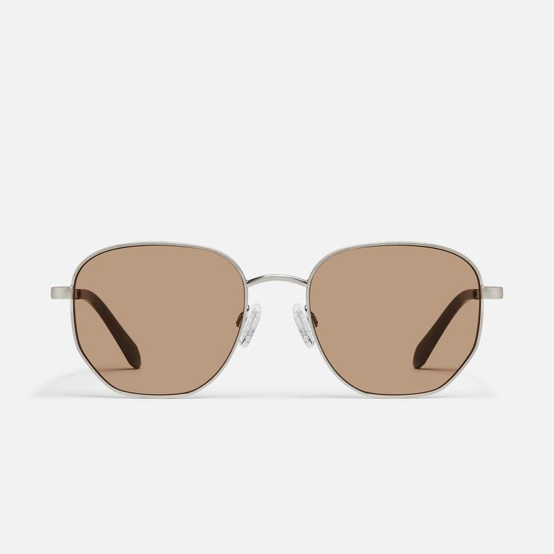 QUAY - BIG TIME Sunglasses Geometric Metal Frame Round Shape Adjustable Silicone Nose Pads Minimalist Design