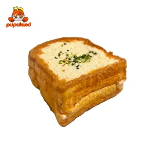 Small Toast Original Flavor Double Layertaba squishy slime squishies tabba squishies kidstoysFood-Grade Silicone Slow-Rising Rebound Squishy Fidget Toys for Stress Relief - Soft Squeeze Toys with Thick Creamy Slime Texture, Handmade Non-Toxic Sensory Toys