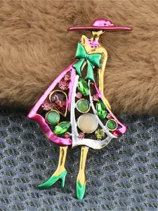 New Elegant Girls' Brooch, High-End Elegant Ladies' Wrist Corsage Pin, Colorful Rhinestone Dress Girls' Hat Badge, Bling Stylish Accessory, Fashion Accessory