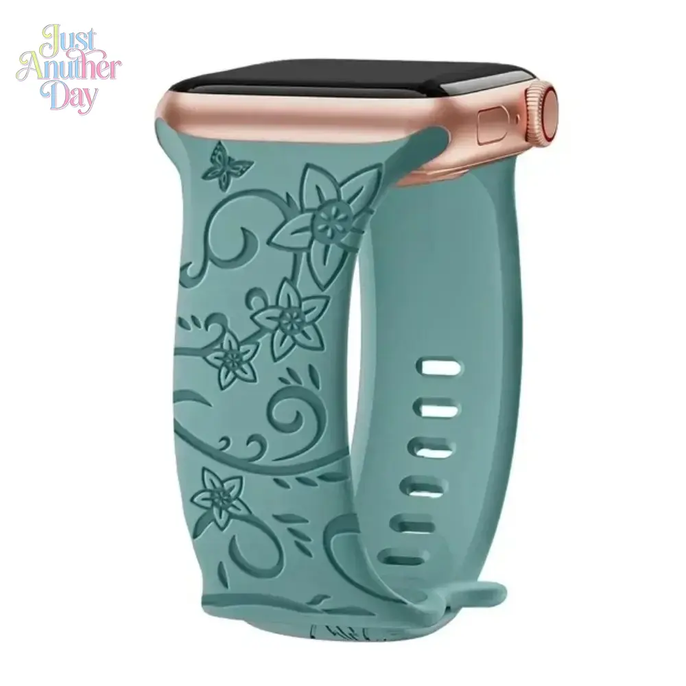 Engraved Floral Watch Band – Fashion Bracelet Strap for Apple Watch, Fits 38–49mm Engraved Floral Watch Band – Fashion Bracelet Strap for Apple Watch, Fits 38–49mm