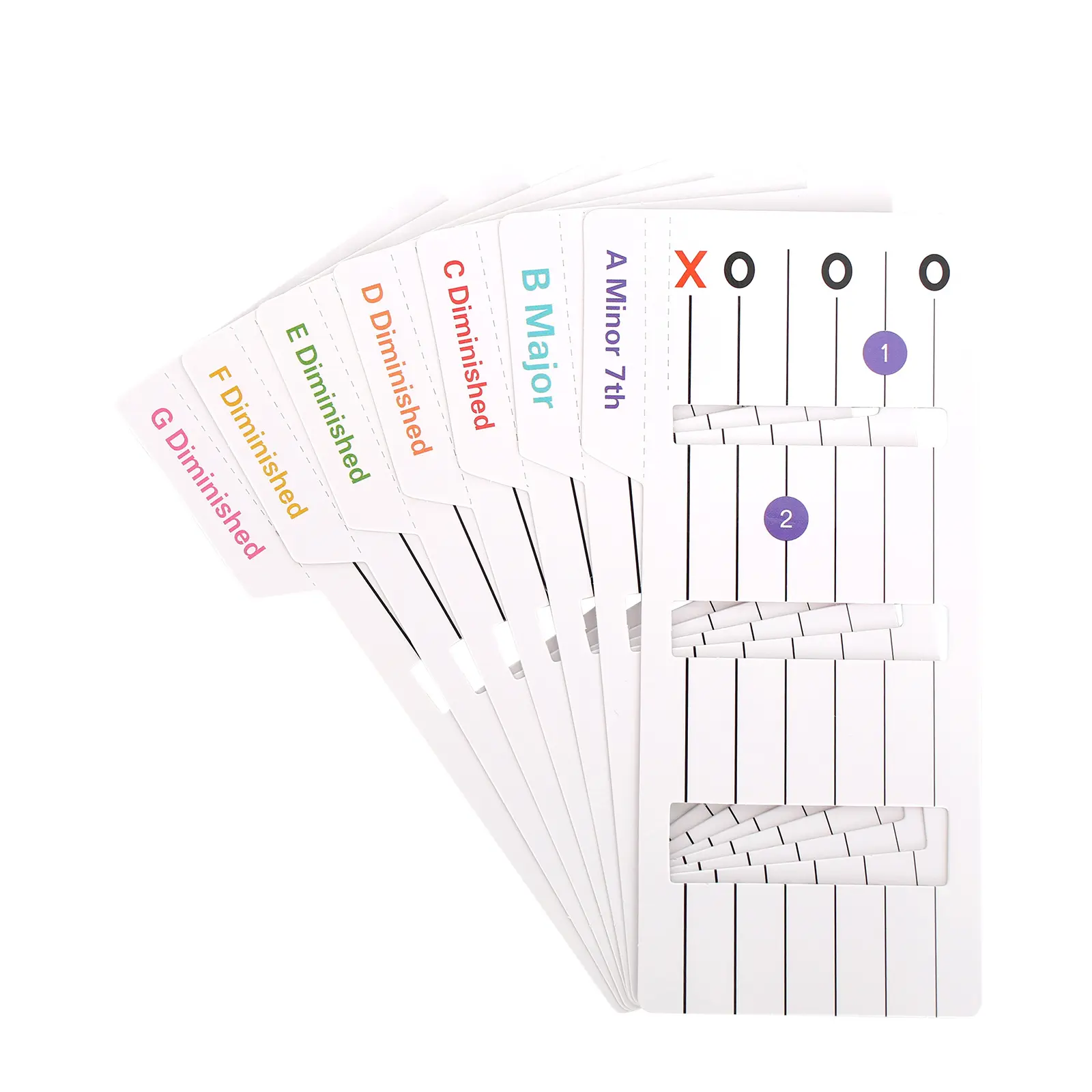 56Pcs Guitar Chord Learning Cards Easy Fretboard Training Aid Guitar Practice Flashcards Chord Diagrams Music Teaching Tools for Beginners Acoustic & Electric Learners Music Lovers Gift