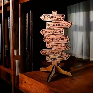 Acotar Velaris Handmade Wooden Bookmark, Retro Style Night Garden Design, Ideal Gift for Book Lovers, Indoor/outdoor Use, No Power Needed