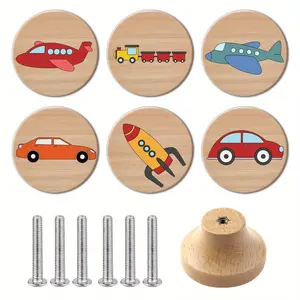 6PCS Art Nouveau Style Pulls, Handcrafted Wooden Drawer Pulls and Kitchen Cabinet Knobs, Dresser Drawer Handles, Polished Surface, Personalized Pattern Design, Decorative Drawer Pulls, Home Decor, Interior Decoration.