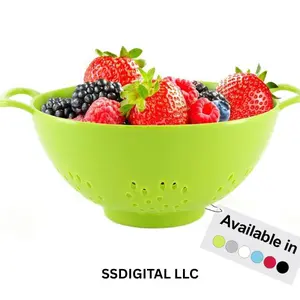 6-Inch Small Colander BPA-Free Food Strainer with Double Handles for Berries Veggies & Pasta 3-Cup Capacity Meadow Green Kitchen Essential