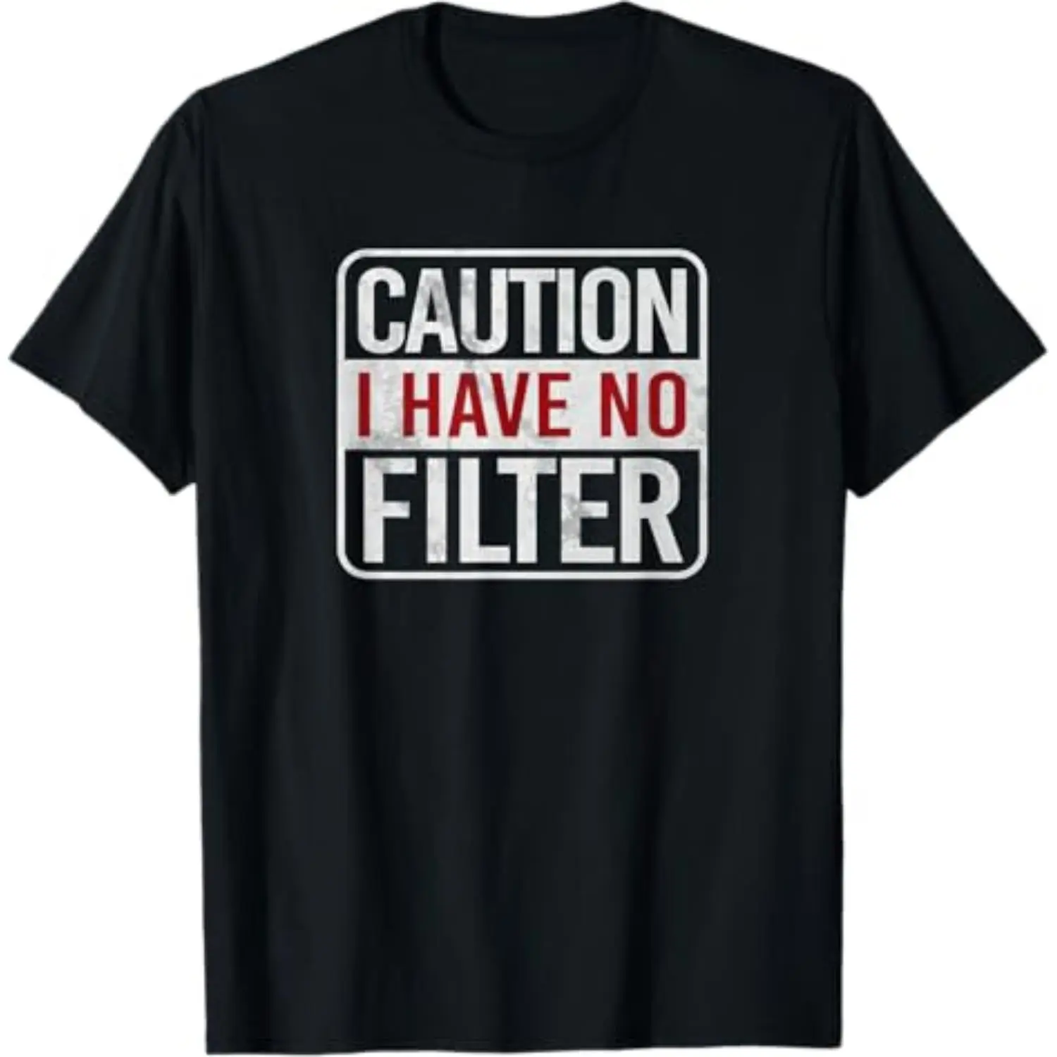 Women's Short-Sleeve Graphic T-Shirt - Round Neck, Casual, Streetwear, Warning No Filter Hilarious Sarcastic Design