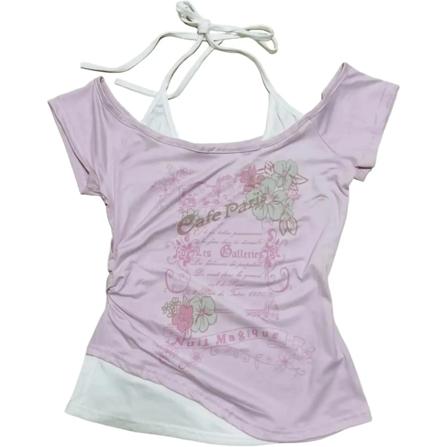 Y2k Women Grunge Top Emo 2000s Vintage Fake Two Piece Short Sleeve T Shirt Crop Tops Teens tank air Long Deep Neck Tie zip hoodie leopard print