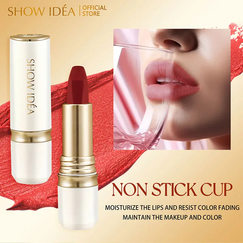 Show IDÉA Non Stick Cup Lipstick - Moisturizes Lips, Resists Color Fading, Maintains Makeup & Color -  Glossy Lipgloss Flawless