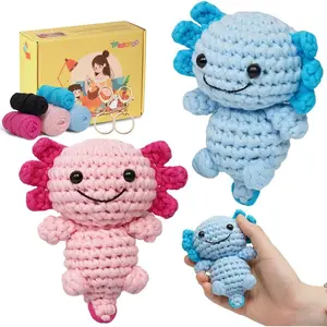 Crochet Kit for Beginners - Learn to Crochet Kits for Adults Beginner with Step-by-Step Video Tutorials - Crochet Kits for Adults and Kids (Axolotl)