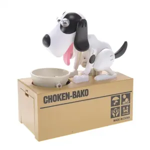 212 MAIN Plastic Electronic Coin Bank - Robotic Money-Saving Coin-Muncher, Decor-Functional White and Black Pet Toy Money Box (Pet Supplies)