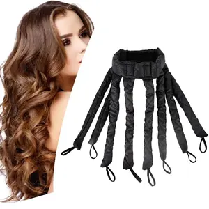 No Heat Hair Curler Headband for Long Hair, Satin Heatless Curling Rod, Adjustable Strap, Overnight No Heat Curling Roller for Women and Girls