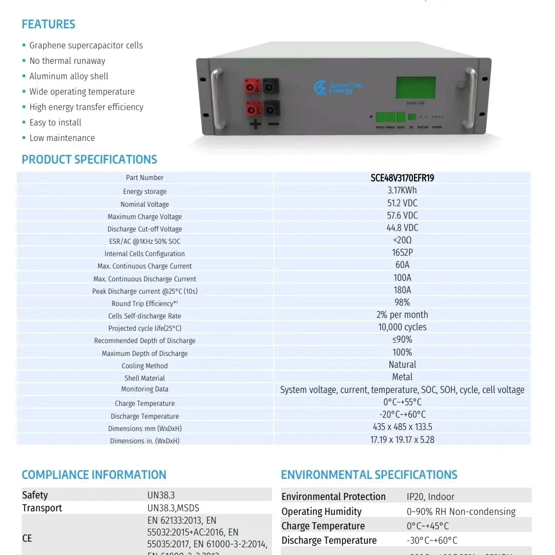 3.17kwh 48v 19" rack mounted supercapacitor.
