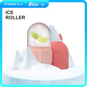 Christmas and Halloween gifts, facial tool，During summer, the face of the ice roller and the eyes of the panda are swollen. The comfortable ice facial roller mold with a face massage function, reusable and leak-proof, Outdoorfun