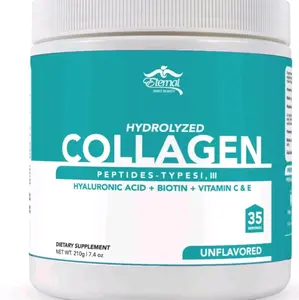 Eternal Spirit Beauty Hydrolyzed Collagen Peptides Types I III with Hyaluronic Acid Biotin Vitamins C E for Youthful Skin Hair Nail Joint Support Unflavored 35 Servings