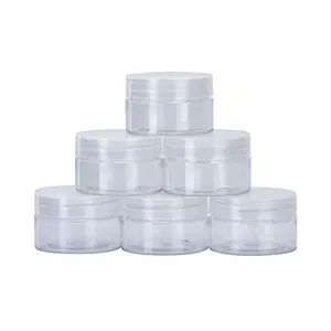 Transparent Plastic Travel Container with Lid, 1 Ounce Storage Box for Lotion and Cream, Ideal for Home Use and Cosmetics Organization, Storage Bottles