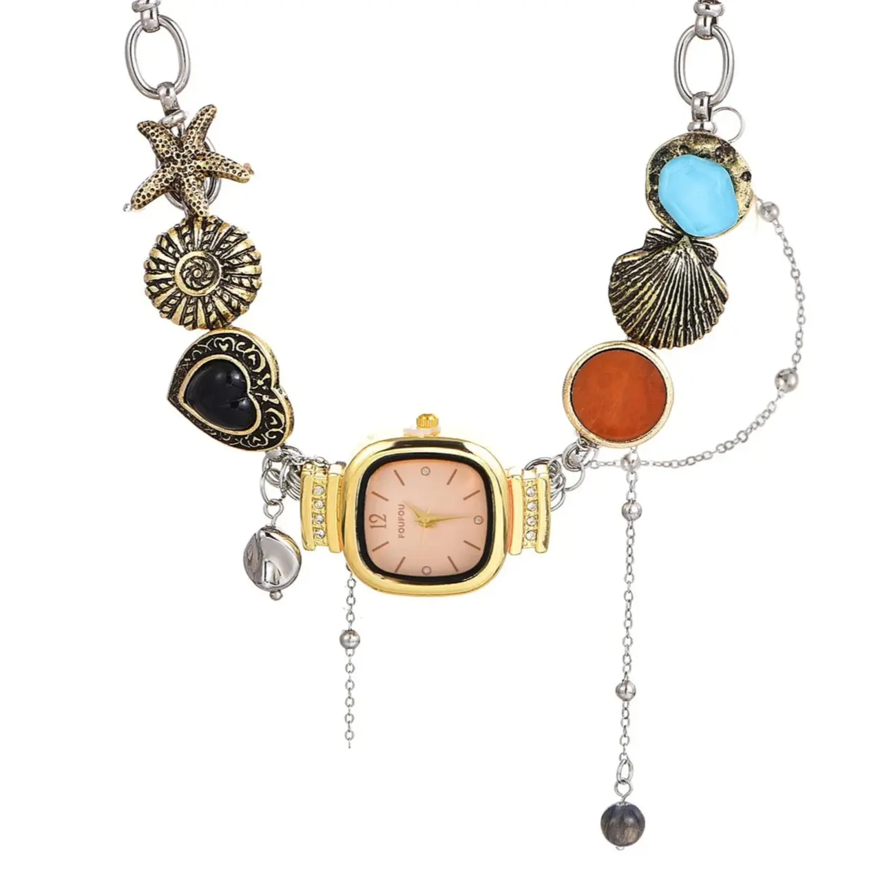 Maison Foufou Guendalina Ocean O'Clock Necklace, Ocean-Inspired Dainty Pendant, Elegant & Timeless Everyday Wear y2k Jewelry tarnish herringbone proof accessories