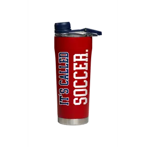 USA "It's Called Soccer" BPA-Free Food-Grade Shaker Bottle with Agitator Included, Copper-Lined Interior for Daily Use