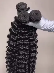 Brazilian 10A Deep Wave 100% Virgin Human Hair Bundles for Everyday Glam 1 3 4 Bundles 12-40 Lengths 3.2-3.5 oz per Bundle Grade 10A