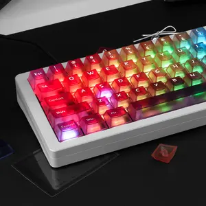 Gradient Translucent Keycaps 128 Keys | PC Material with UV Printed Design, Cherry Profile Height