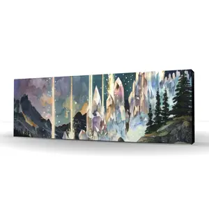 Pictorem C1RC2060FSVSUO 20 x 60 in. Magical Beams - White Canvas Wall Art for Elegant Home Decor