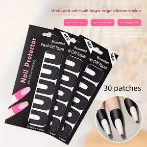 30pcs U-Shape Nail Protection Film, Odorless Latex Nail Guard, Anti-Dirt Manicure, Flexible Manicure Art Tool, Professional Manicure Accessories
