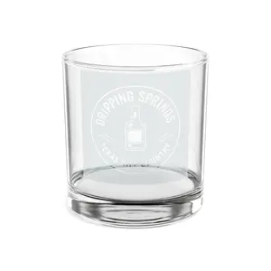 Engraved Whiskey Glass 10.5oz — “DRIPPING SPRINGS” Personalized Rocks Glass