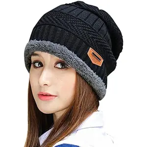 Cozy Cable-Knit Slouch Beanie for Women - Thick, Warm, and Stylish Winter Hat for Cold Weather - Slouchy Skully Knit Cap for Outdoor Activities and Casual Wear
